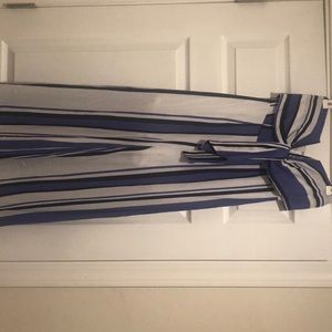 Blue and white Vici Romper NWOT